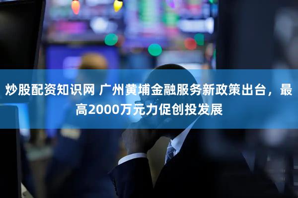 炒股配资知识网 广州黄埔金融服务新政策出台，最高2000万元力促创投发展